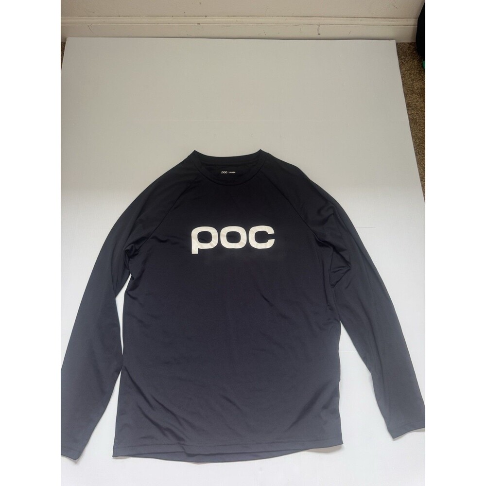 POC Men’s Large Long Sleeve Cycling Jersey Dark Gray MTB Mountain Bike Shirt